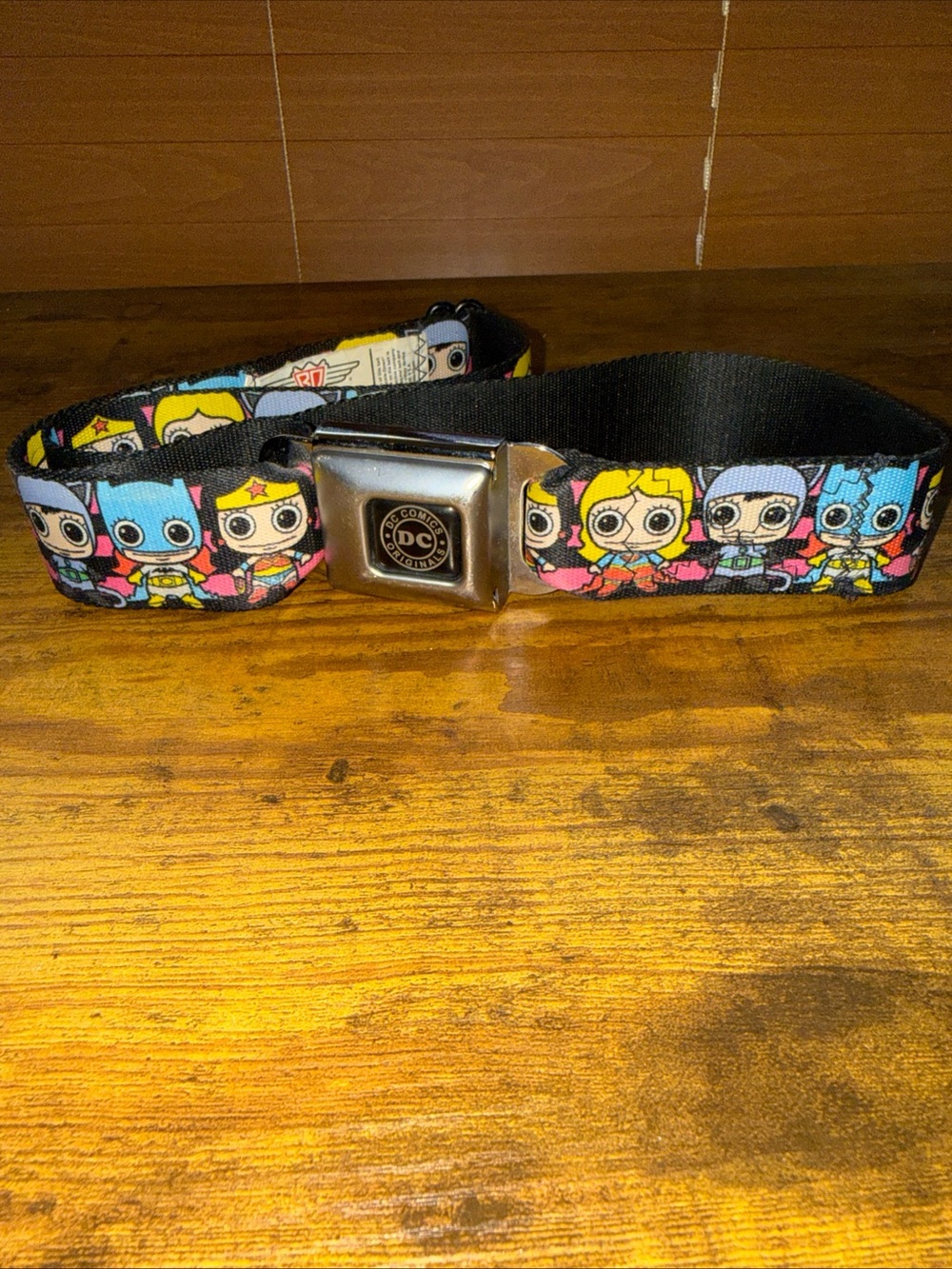 Buckle-Down DC Comics Funko-Style Superhero Belt - Blue, Yellow, Black